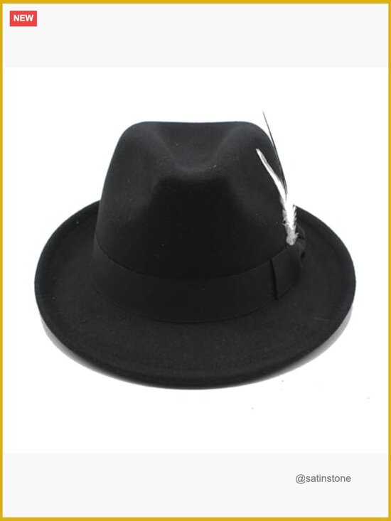 Fedora Hat with Adjustable Band, Cotton Blend, Classic Brim main image 4